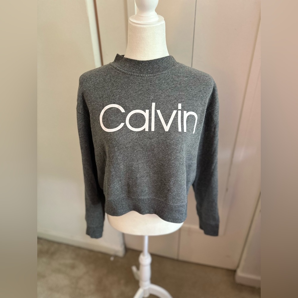Calvin Klein Performance Gray cropped sweatshirt- large NWOT